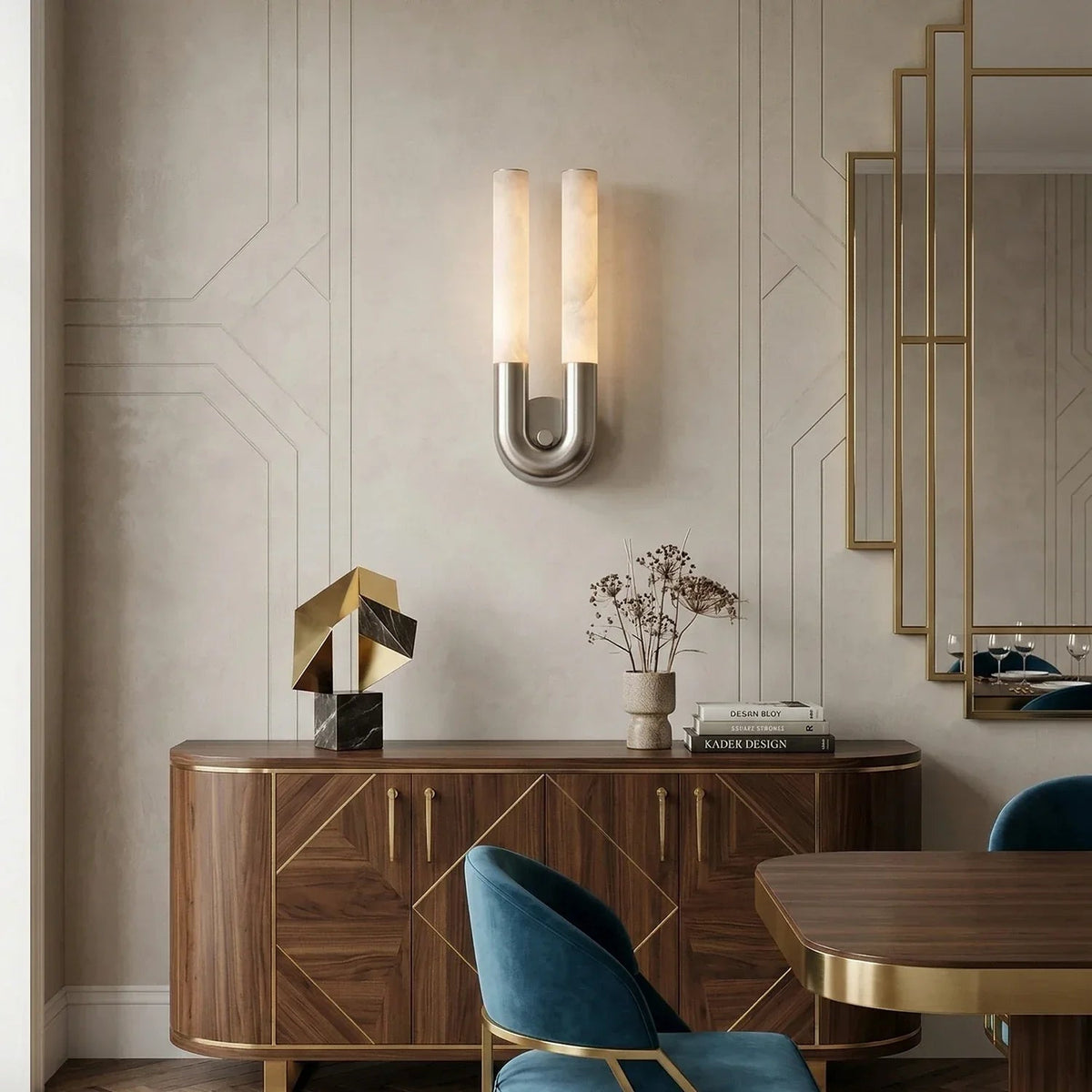 U-Shape Alabaster Arch Wall Sconce