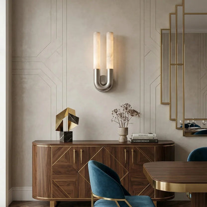 U-Shape Alabaster Arch Wall Sconce