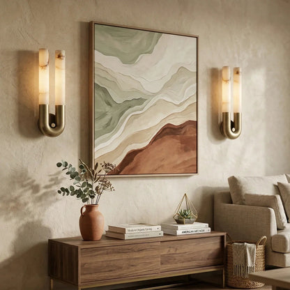 U-Shape Alabaster Arch Wall Sconce