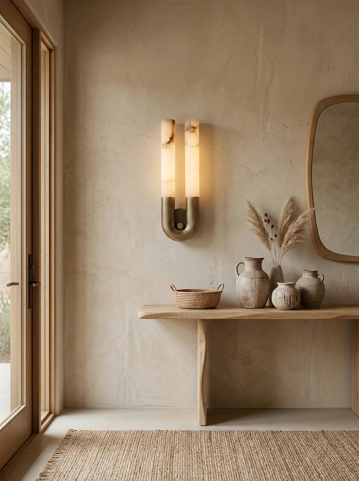 U-Shape Alabaster Arch Wall Sconce