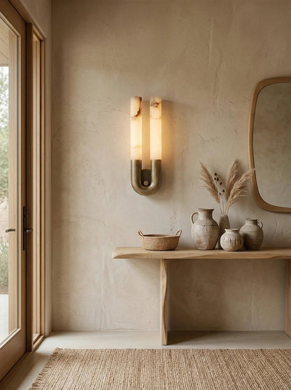 U-Shape Alabaster Arch Wall Sconce