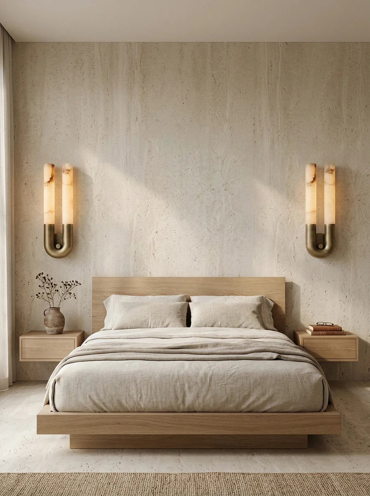 U-Shape Alabaster Arch Wall Sconce