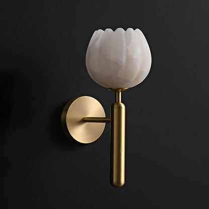 Elowen Alabaster Blossom Wall Sconce