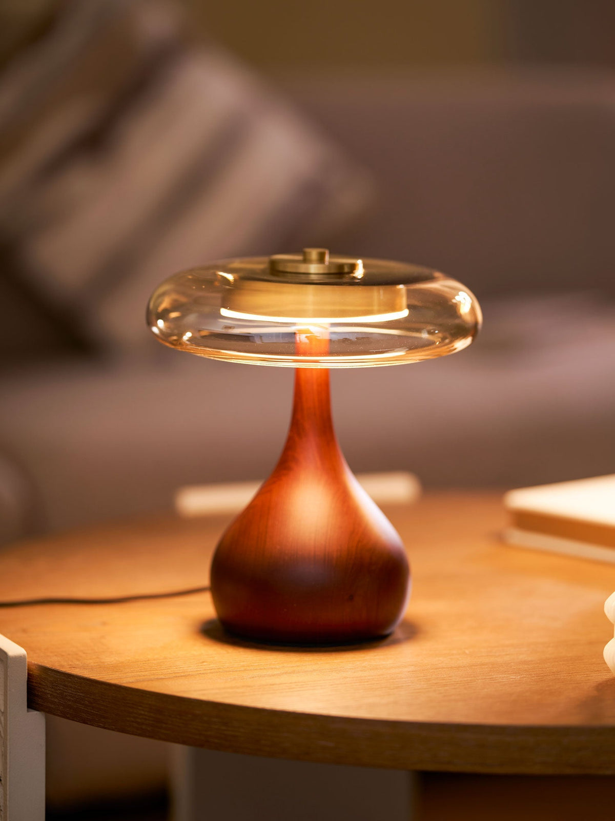 Elowen Amber Glass Table Lamp