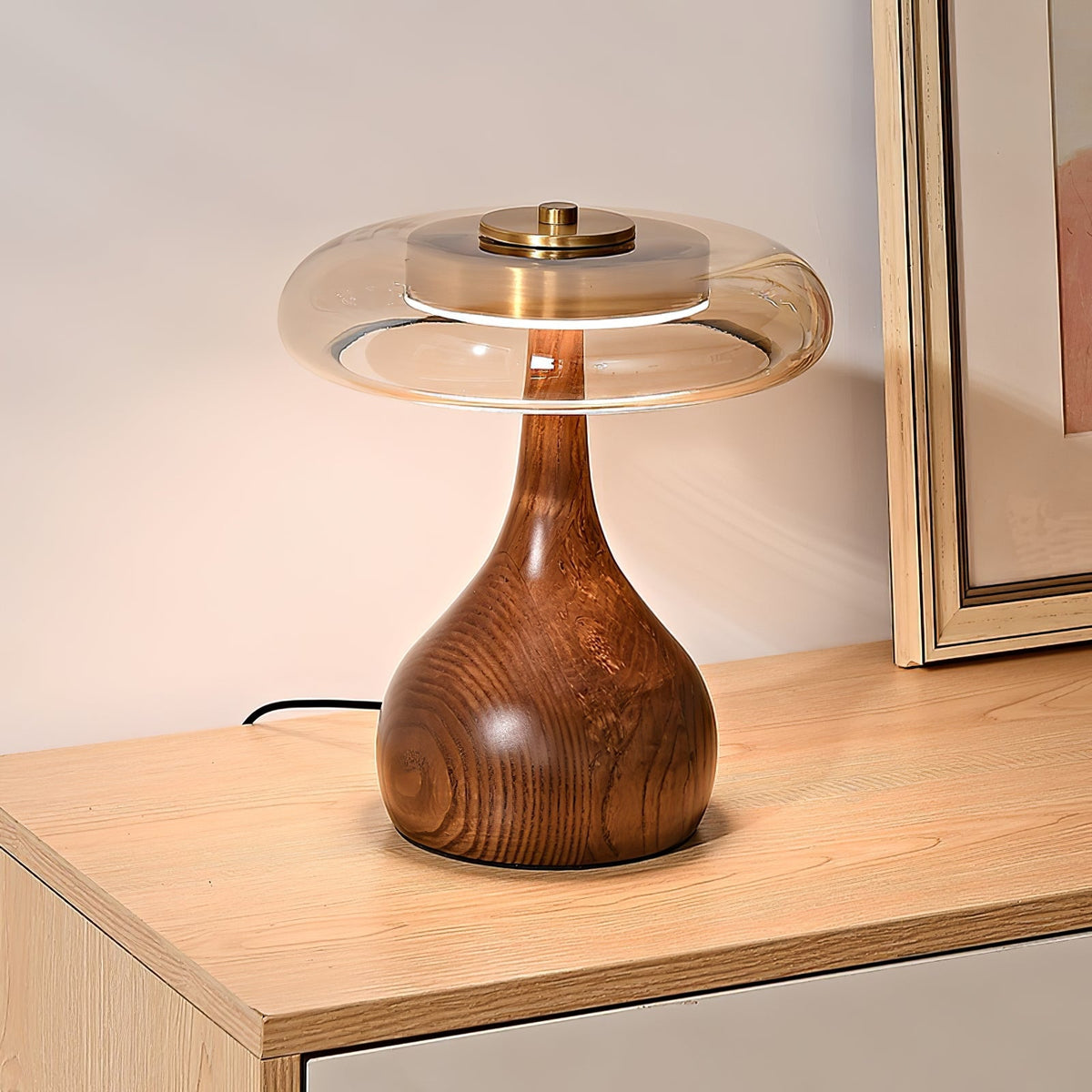 Elowen Amber Glass Table Lamp