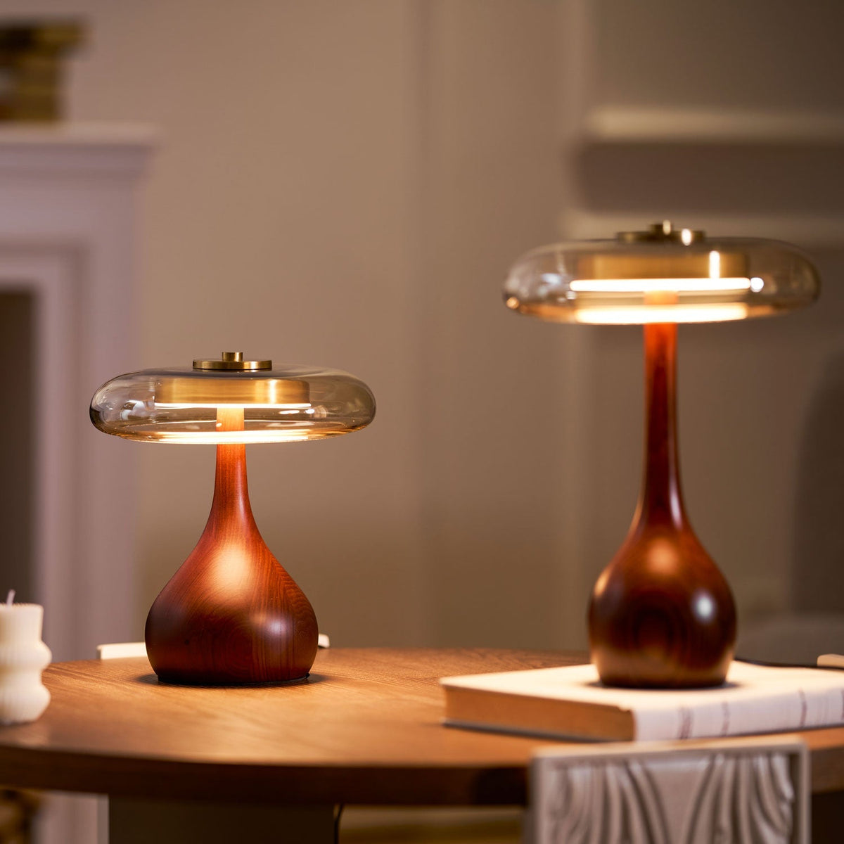 Elowen Amber Glass Table Lamp