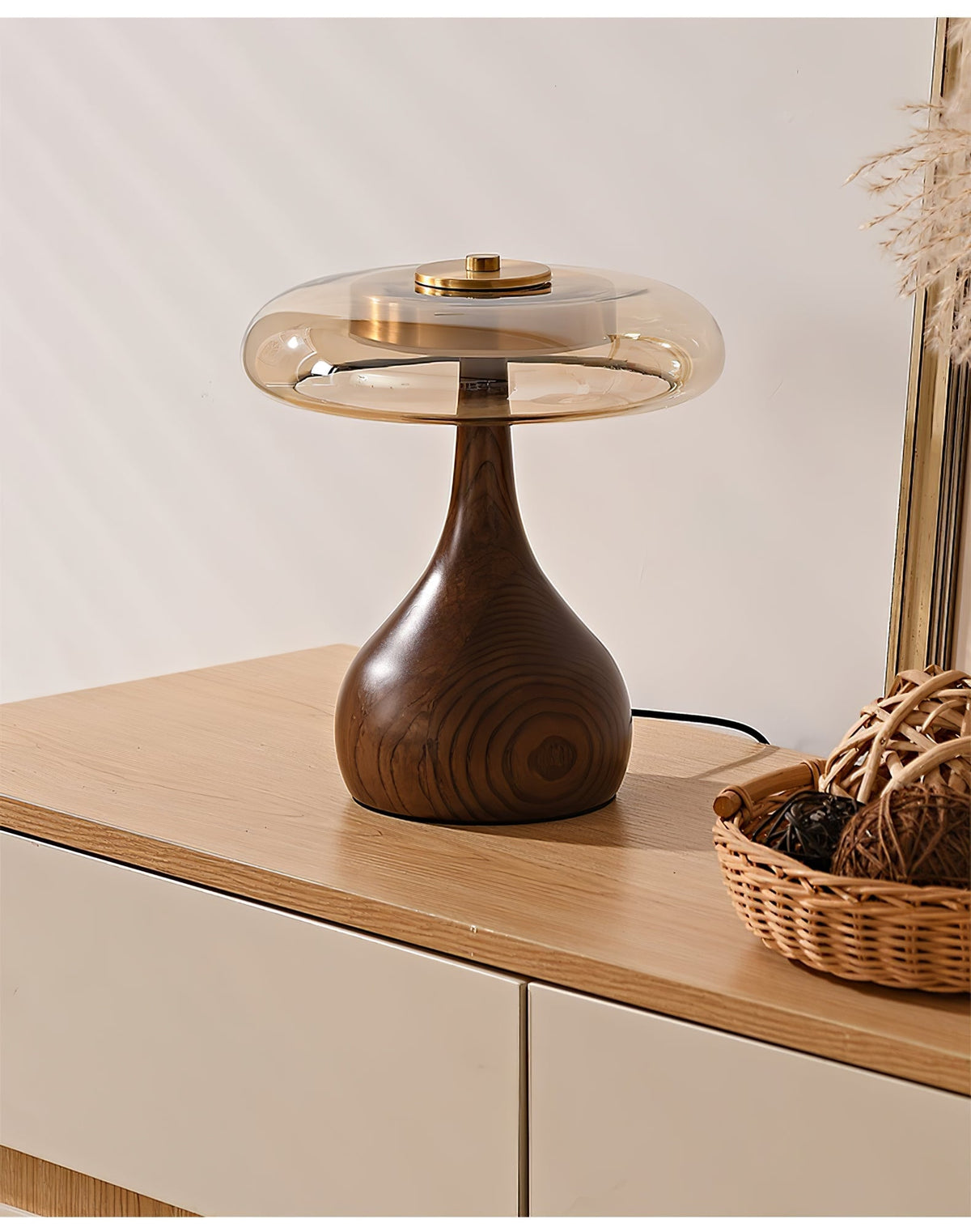 Elowen Amber Glass Table Lamp