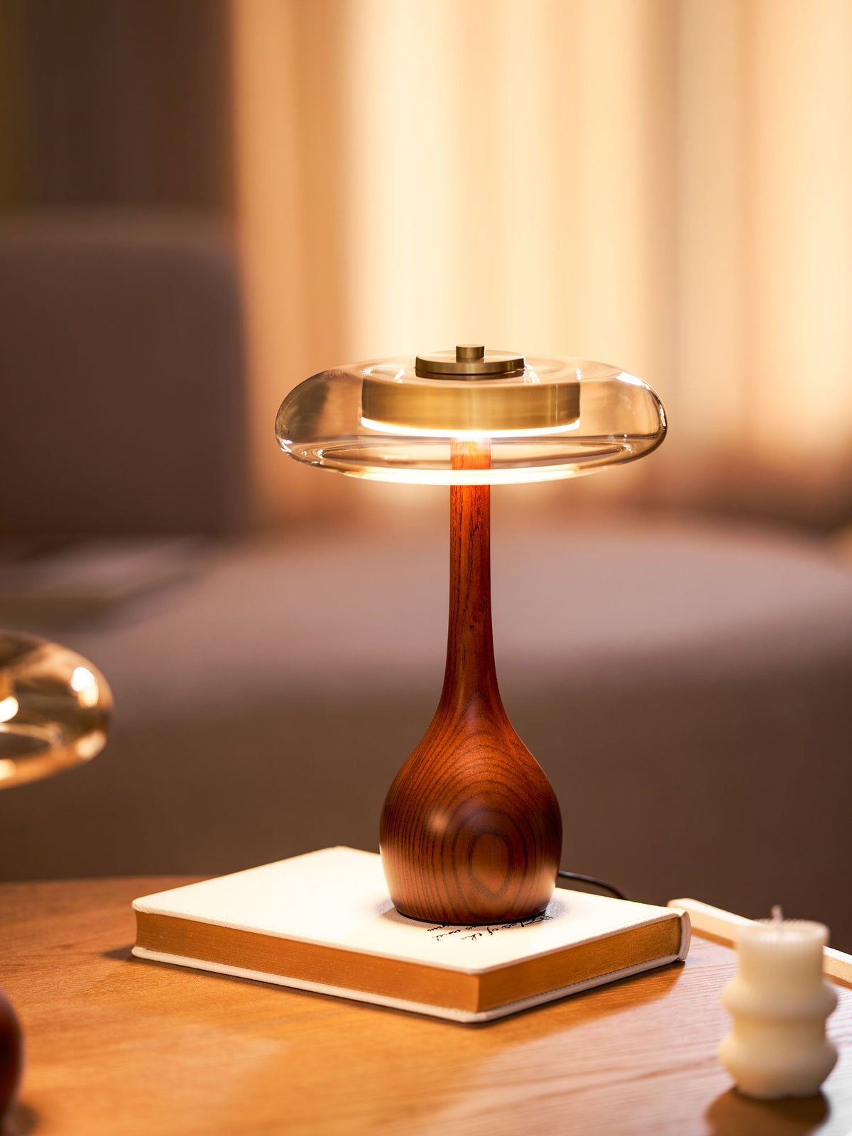 Elowen Amber Glass Table Lamp