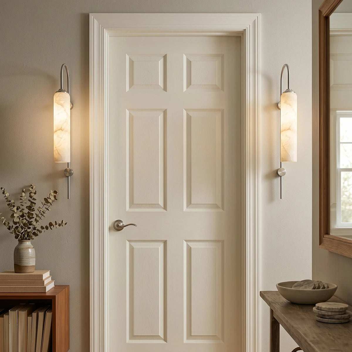 Alabaster Cylinder Wall Light
