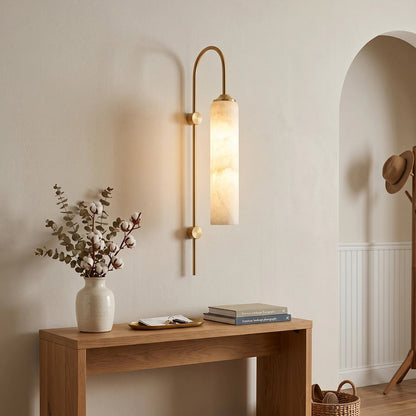 Alabaster Cylinder Wall Light