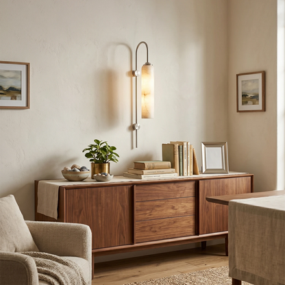 Alabaster Cylinder Wall Light