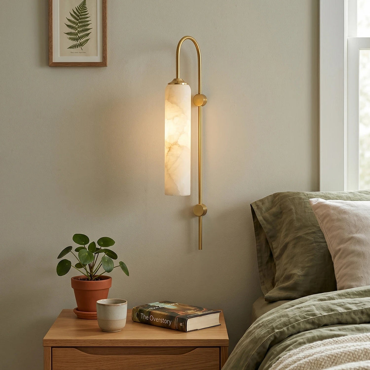 Alabaster Cylinder Wall Light