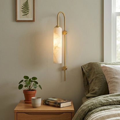 Alabaster Cylinder Wall Light