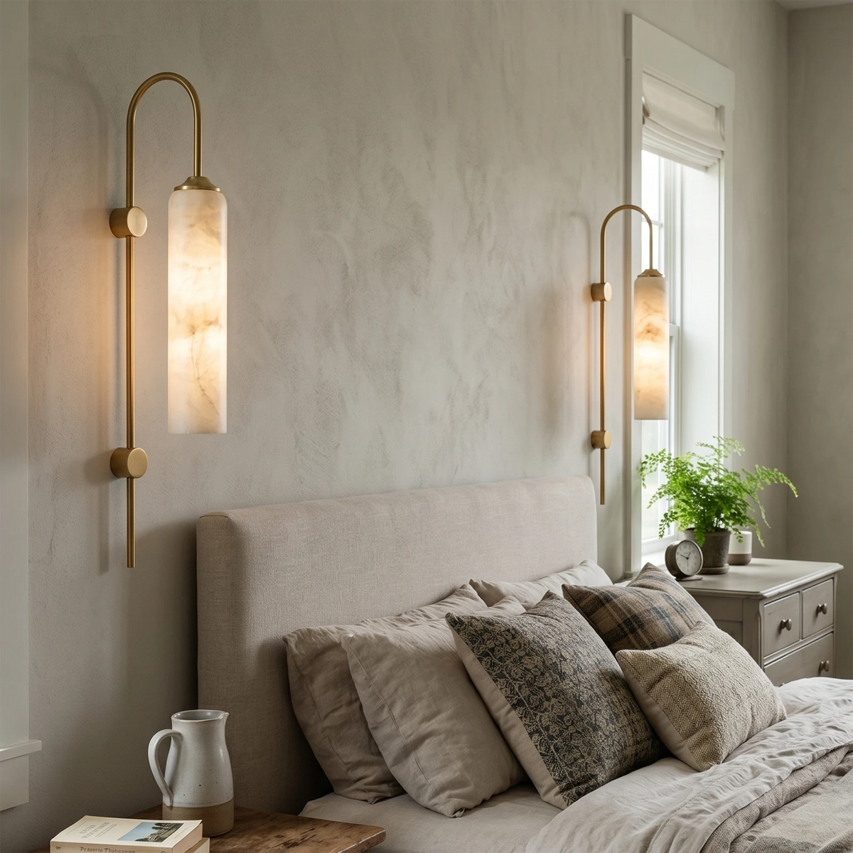 Alabaster Cylinder Wall Light