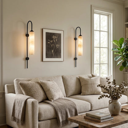 Alabaster Cylinder Wall Light