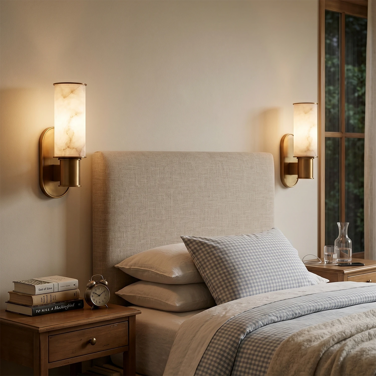 Elvara Alabaster Column Wall Sconce