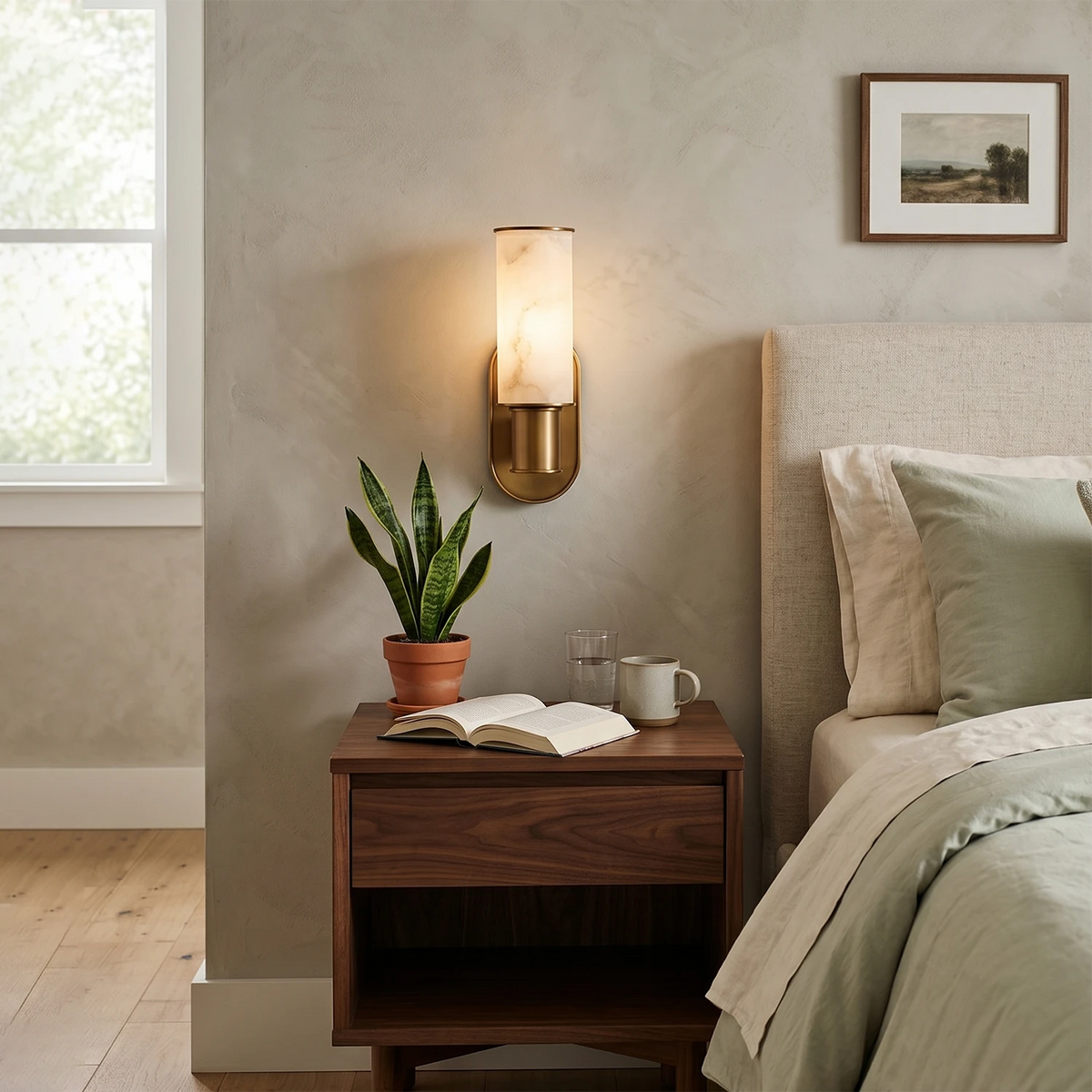 Elvara Alabaster Column Wall Sconce