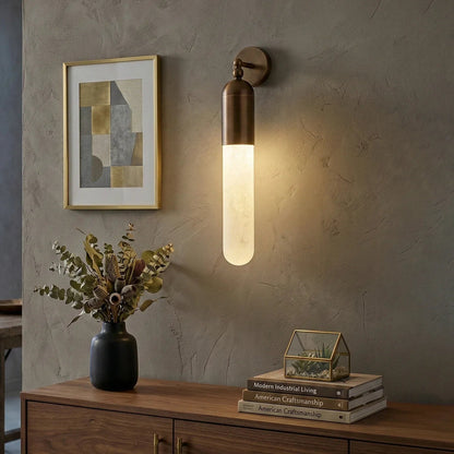 Capsule Linear Alabaster Wall Sconce