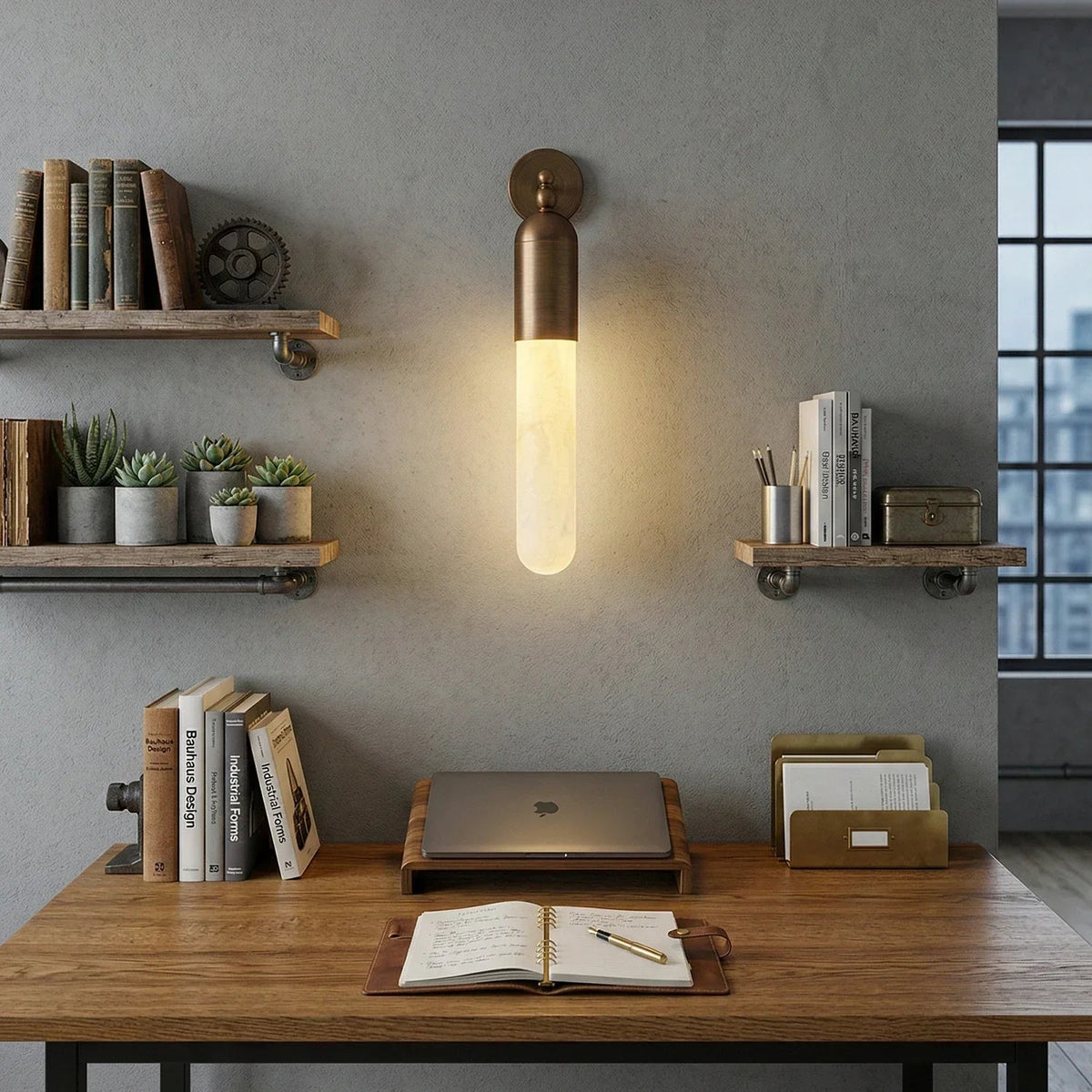 Capsule Linear Alabaster Wall Sconce