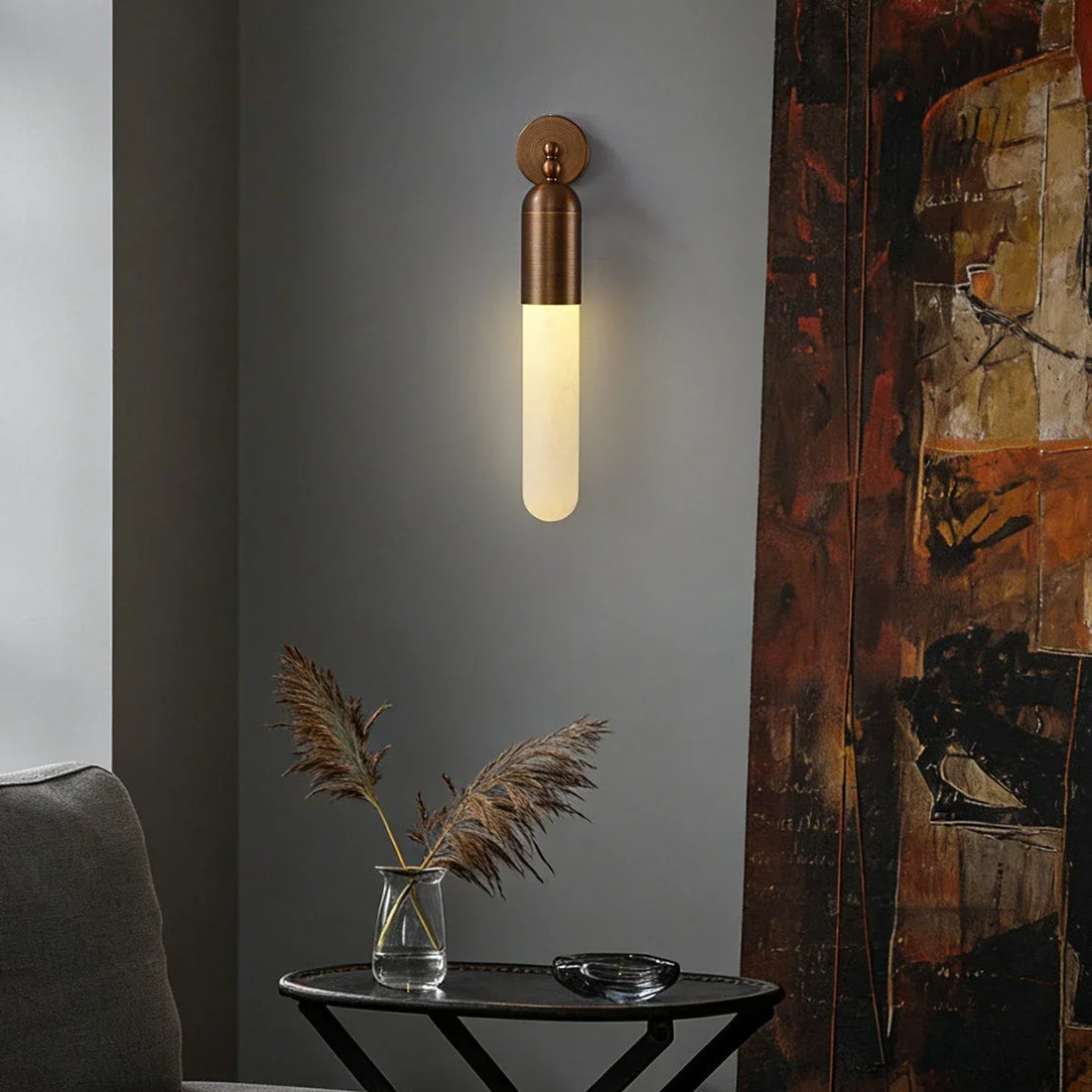Capsule Linear Alabaster Wall Sconce