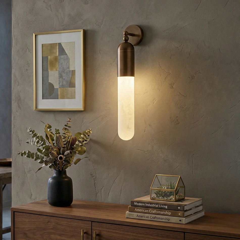 Capsule Linear Alabaster Wall Sconce