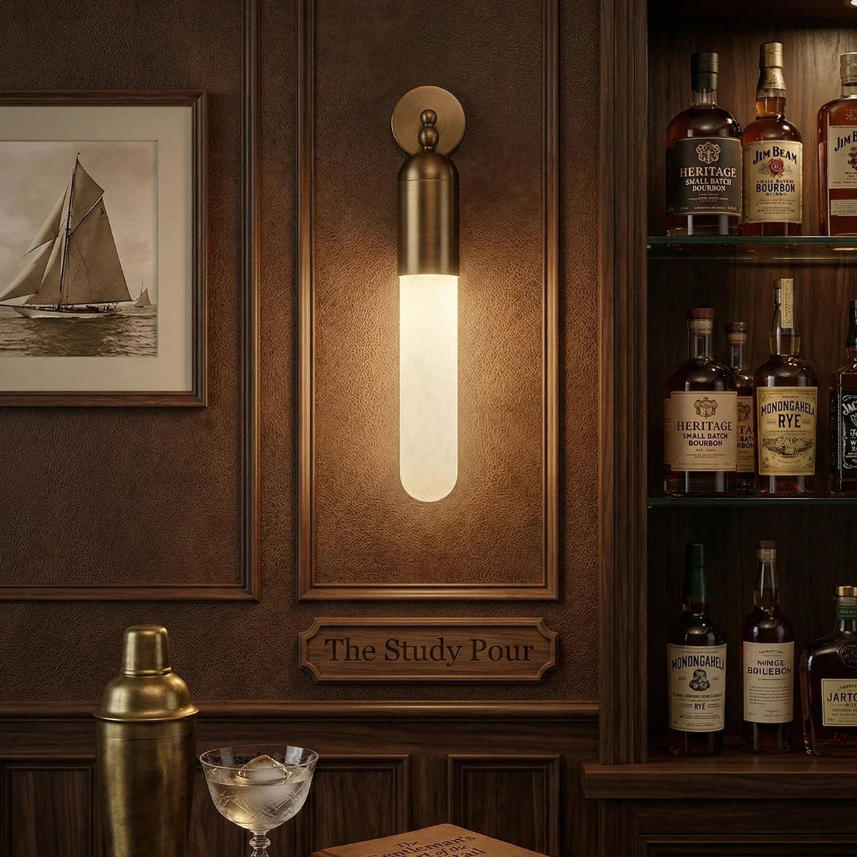 Capsule Linear Alabaster Wall Sconce