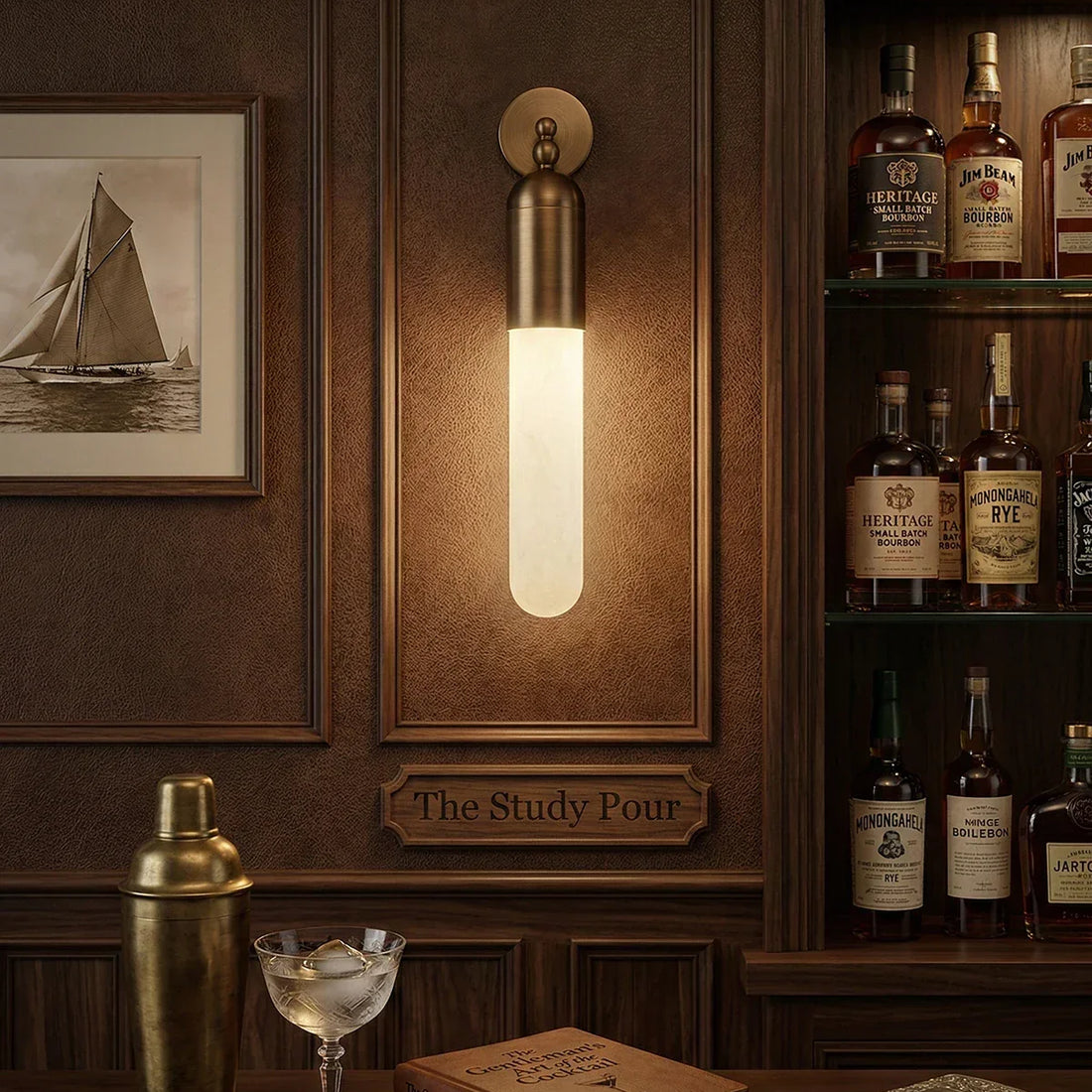Capsule Linear Alabaster Wall Sconce