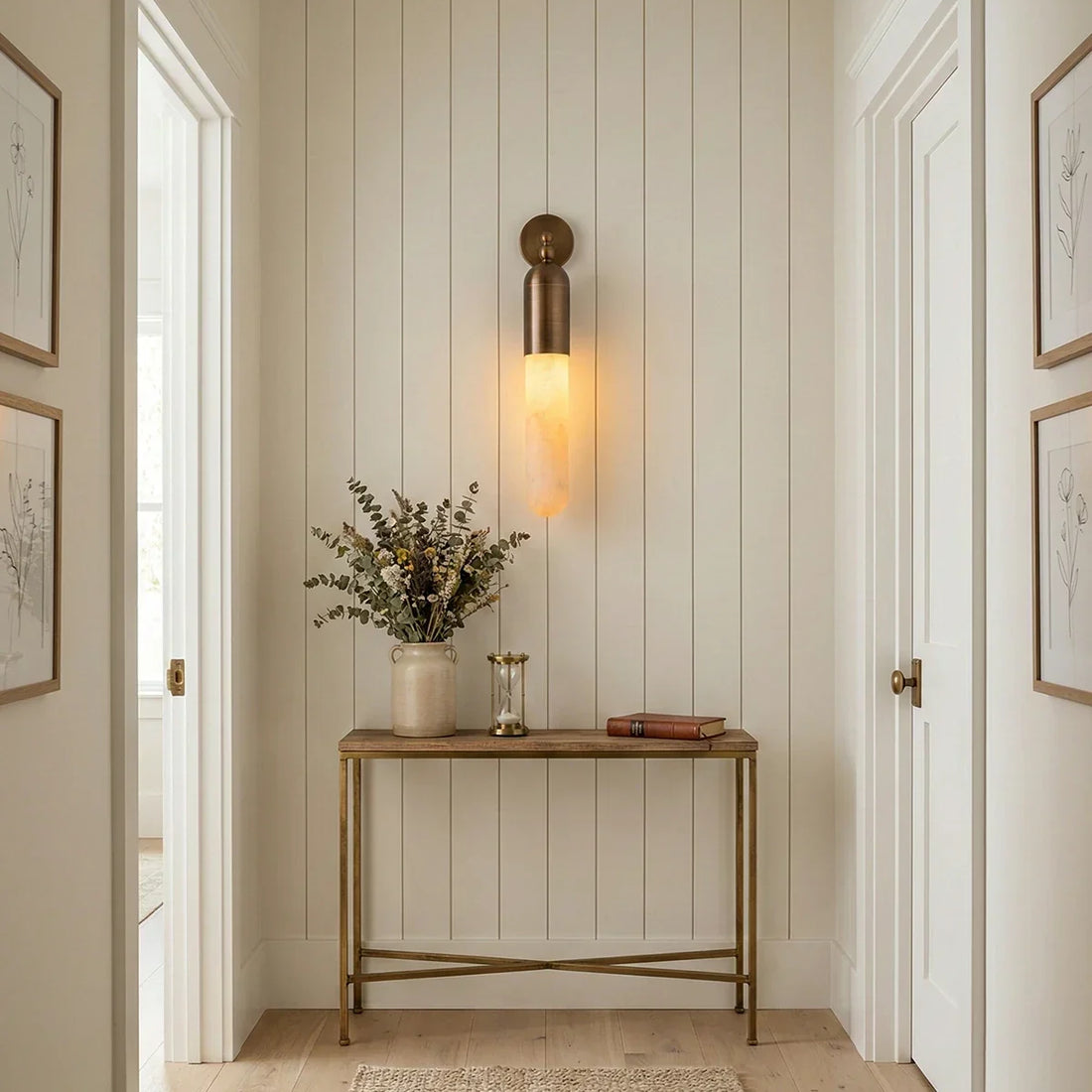 Capsule Linear Alabaster Wall Sconce