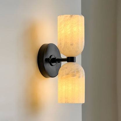 Elvara Twin Alabaster Pillar Wall Light