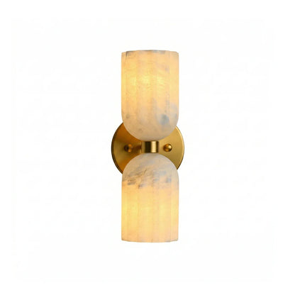 Elvara Twin Alabaster Pillar Wall Light