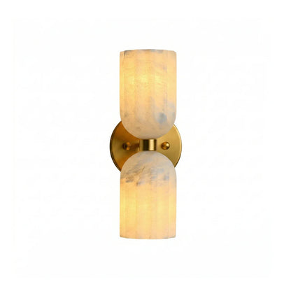 Elvara Twin Alabaster Pillar Wall Light