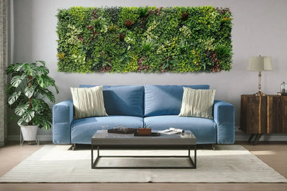 Evergreen Triptych Artificial Vertical Garden Green Wall Panel Set of 3 33 SQ FT – UV Resistant – Commercial Grade