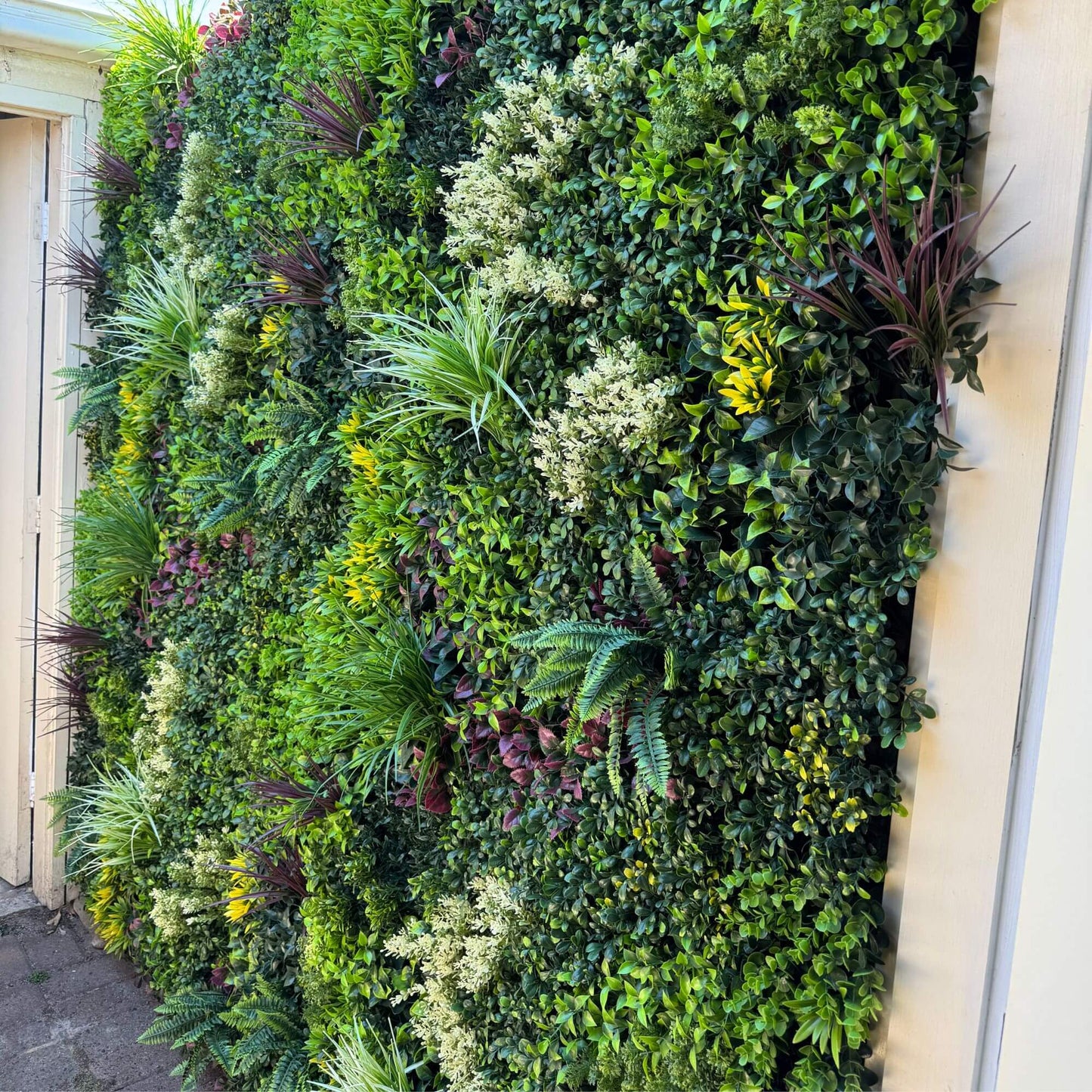Evergreen Triptych Artificial Vertical Garden Green Wall Panel Set of 3 33 SQ FT – UV Resistant – Commercial Grade