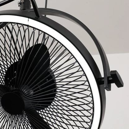 20 Inch Black Industrial Rotatable LED Downrod Fan Floor Fan with Remote Control