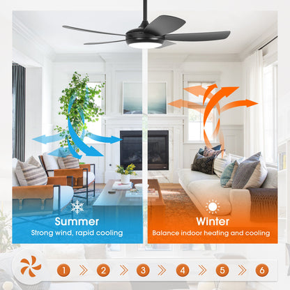 42 Inch Gladys Modern Black LED Ceiling Fan with Remote Control
