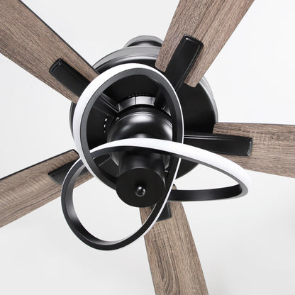 52 Inch Oregon DC Motor Modern Downrod Ceiling Fan with LED Light