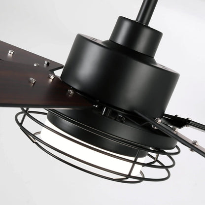 52 Inch Bernice DC Motor Industrial Downrod Ceiling Fan with LED Light and Remote Control