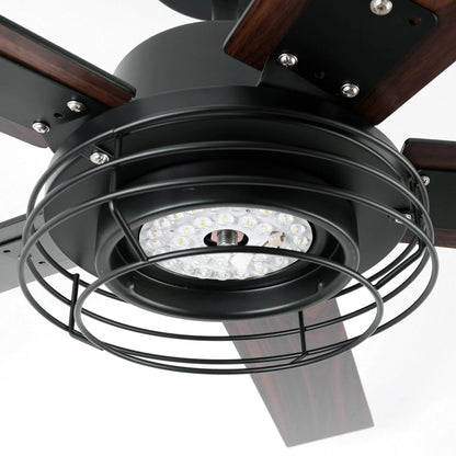 52 Inch Bernice DC Motor Industrial Downrod Ceiling Fan with LED Light and Remote Control