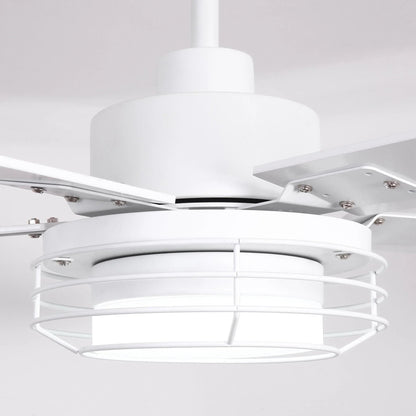 52 Inch Bernice DC Motor Industrial Downrod Ceiling Fan with LED Light and Remote Control