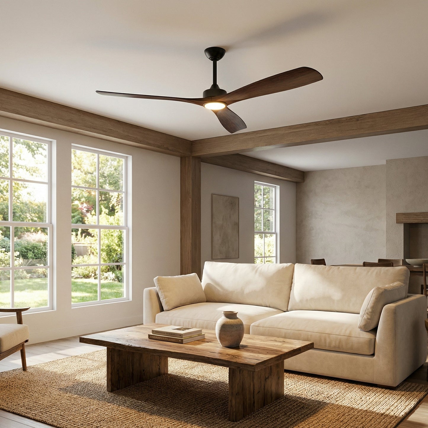 60 Inch Alexi DC Motor Modern Downrod Ceiling Fan with LED Light