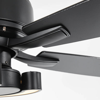 52 Inch Arlen Double-sided Blades Downrod Mount LED Ceiling Fan with Remote Control