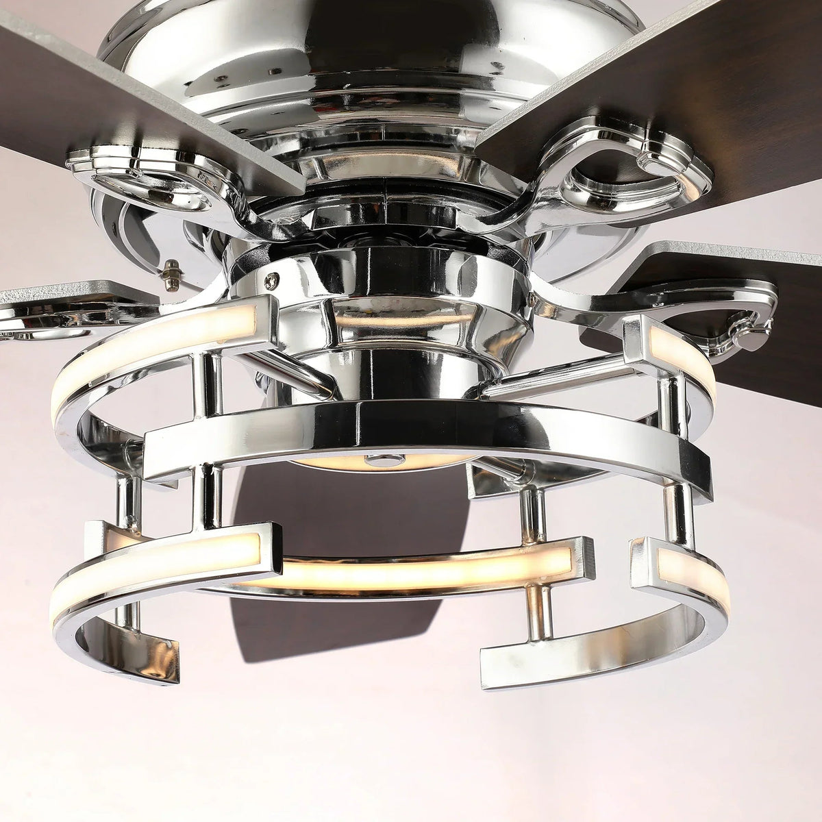 52 Inch Rita Double-sided Blades Downrod Mount LED Ceiling Fan with Remote Control