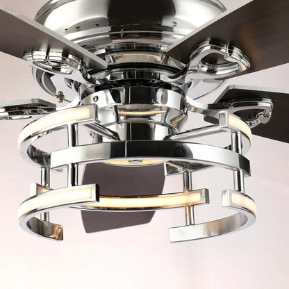 52 Inch Rita Double-sided Blades Downrod Mount LED Ceiling Fan with Remote Control