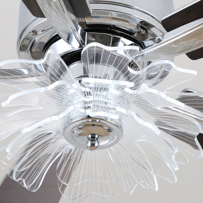 52 Inch Rory Modern Downrod Mount LED Ceiling Fan with Remote Control