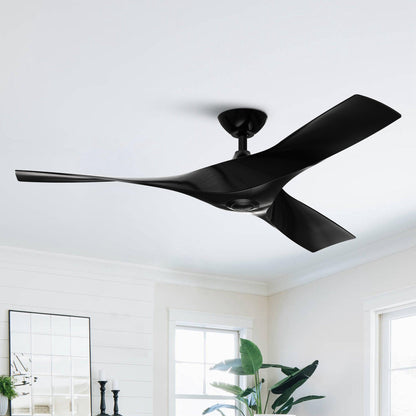 52" Windmill Industrial DC Motor Downrod Mount Reversible Ceiling Fan With Remote Control