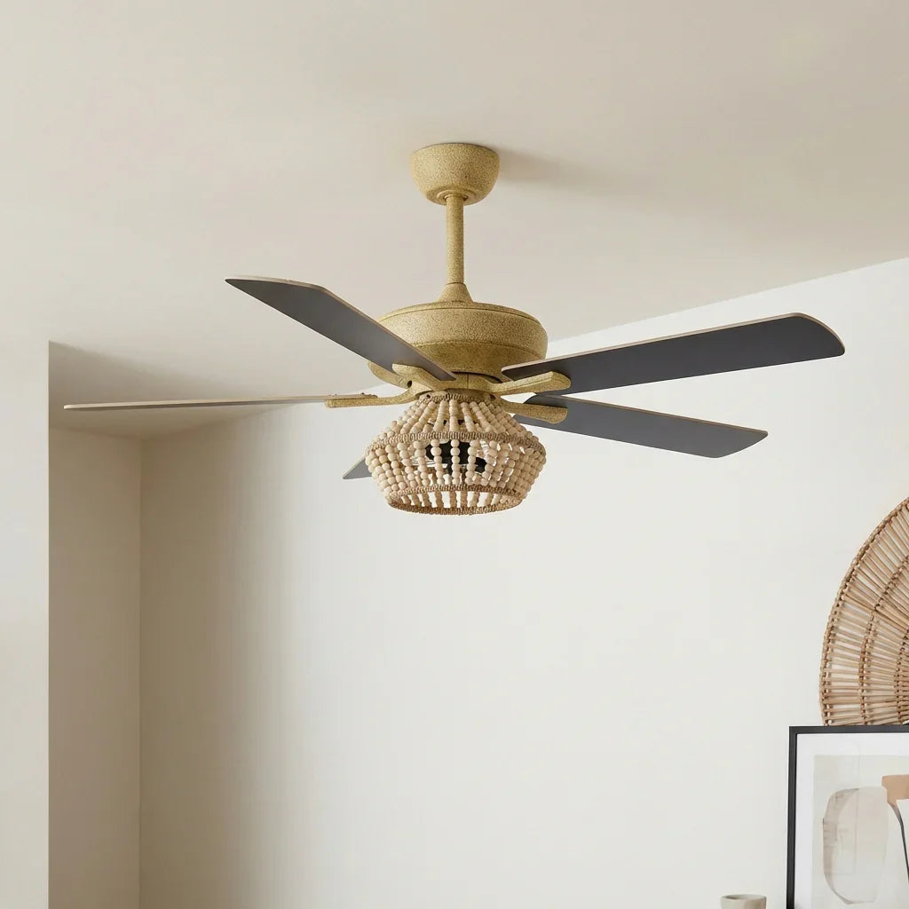 52" Pune Farmhouse Downrod Mount Reversible Ceiling Fan with Lighting and Remote Control