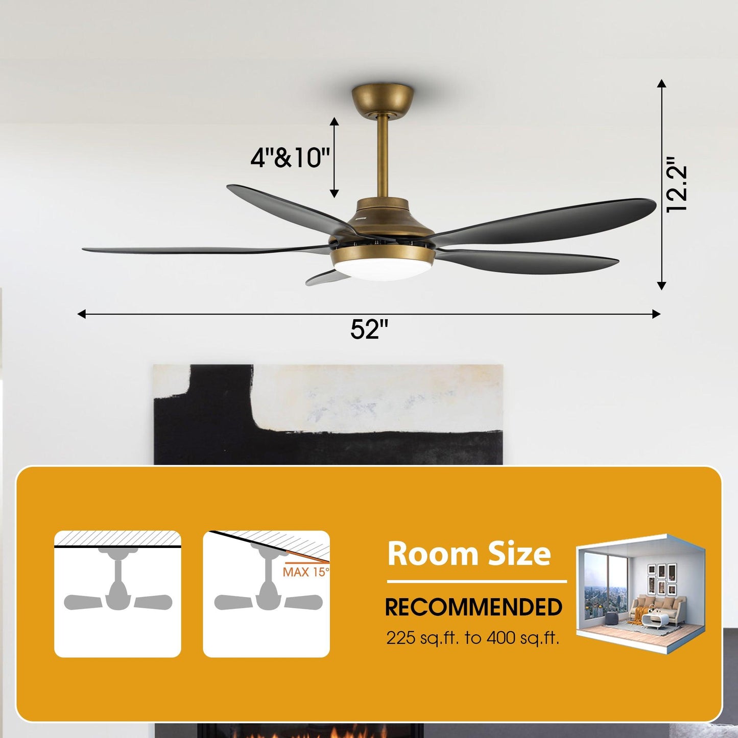 52" Punjab Smart Fan with LED Light