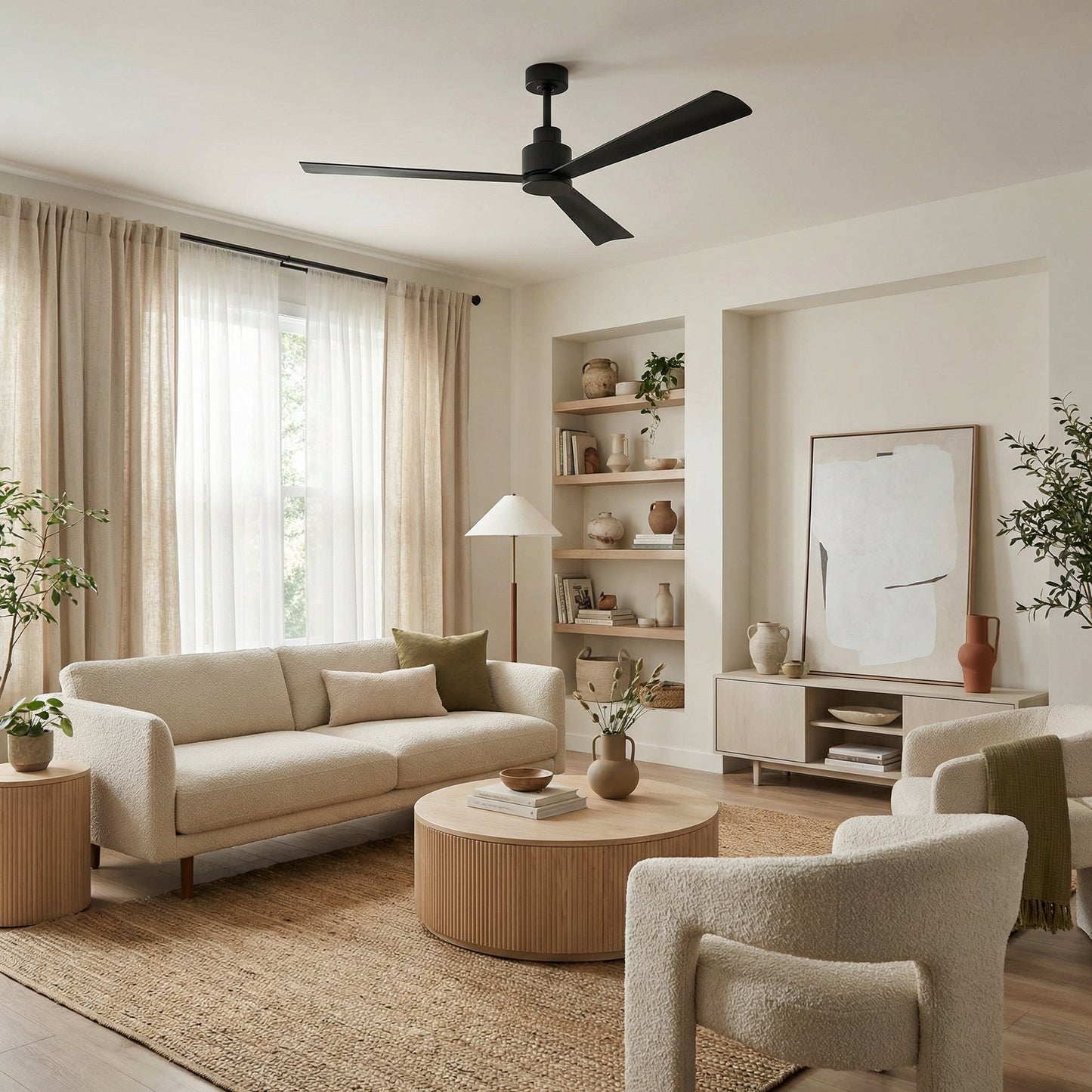 52" Zelda Industrial DC Motor Downrod Mount Reversible Ceiling Fan With Remote Control