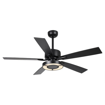 52" Vendome Industrial Downrod Mount Reversible Ceiling Fan with Lighting and Remote Control