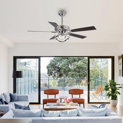 52" Zelda Modern DC Motor Downrod Mount Reversible Ceiling Fan With Remote Control